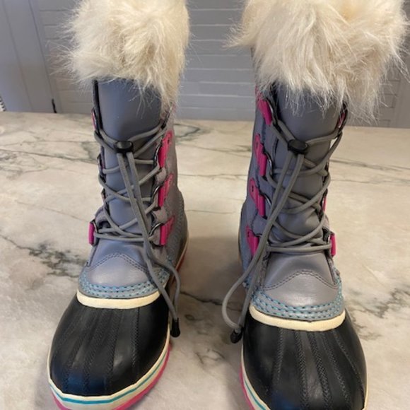 Sorel Womens Joan Of Arctic NY1858-060 Gray Pink Winter Duck Boots Size 38 - Picture 1 of 6